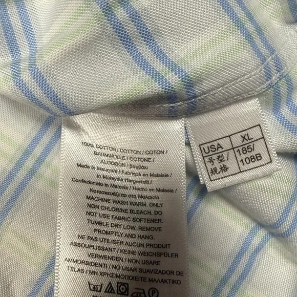 Brooks Brothers Shirt Mens XL Blue Green Plaid Madison Non Iron Button Down - Picture 5 of 11